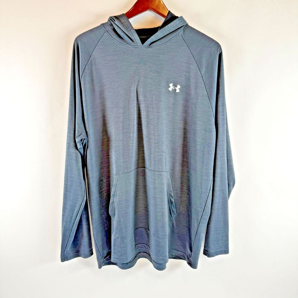 Under Armour Men’s Tech Hoodie XXL Dark Gray Loose Fit Athletic Pullover UA Logo
